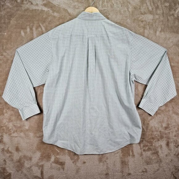 Brooks Brothers Non-Iron Plaid Dress Shirt Mens Size XL Long Sleeve White/Green - Picture 8 of 10